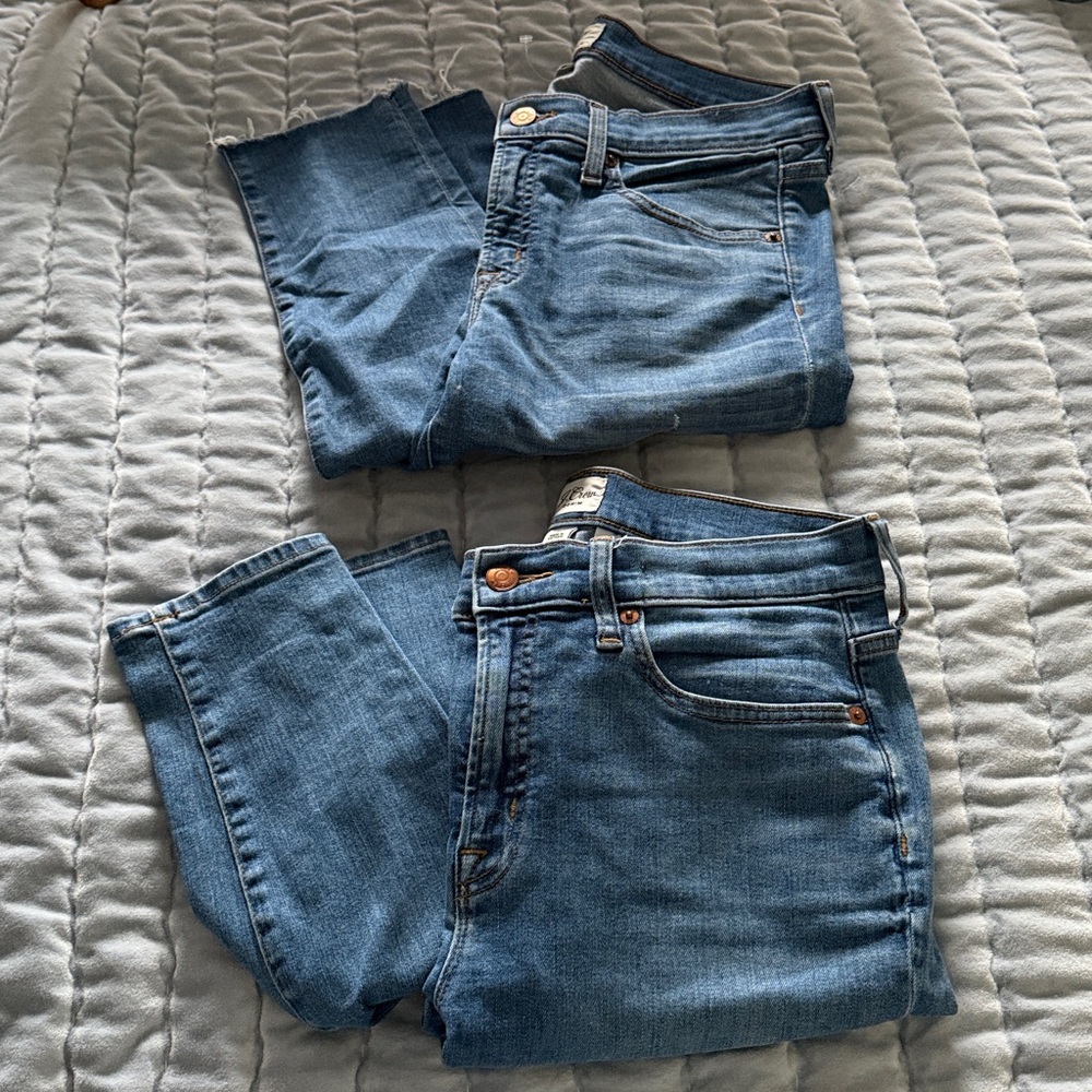 J. Crew Toothpick Denim Jeans Size 29 EUC Lot of 2 Pair